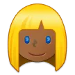 woman: medium-dark skin tone, blond hair untuk platform Samsung