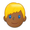 man: medium-dark skin tone, blond hair untuk platform Samsung