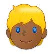 person: medium-dark skin tone, blond hair pentru platforma Samsung
