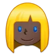 woman: dark skin tone, blond hair per la piattaforma Samsung