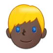man: dark skin tone, blond hair لمنصة Samsung
