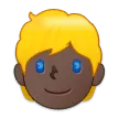 person: dark skin tone, blond hair per la piattaforma Samsung