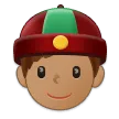 Samsung 플랫폼을 위한 person with skullcap: medium skin tone
