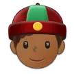 person with skullcap: medium-dark skin tone untuk platform Samsung