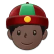 Samsung dla platformy person with skullcap: dark skin tone