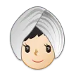 woman wearing turban: light skin tone untuk platform Samsung