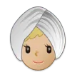 woman wearing turban: medium-light skin tone for Samsung platform