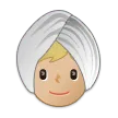 person wearing turban: medium-light skin tone สำหรับแพลตฟอร์ม Samsung