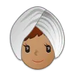 woman wearing turban: medium skin tone สำหรับแพลตฟอร์ม Samsung