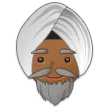 man wearing turban: medium-dark skin tone til Samsung platform