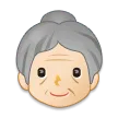 old woman: light skin tone per la piattaforma Samsung