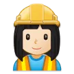 woman construction worker: light skin tone für Samsung Plattform