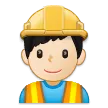 man construction worker: light skin tone til Samsung platform