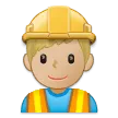 man construction worker: medium-light skin tone per la piattaforma Samsung