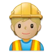 construction worker: medium-light skin tone สำหรับแพลตฟอร์ม Samsung