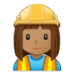 woman construction worker: medium skin tone สำหรับแพลตฟอร์ม Samsung