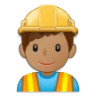 man construction worker: medium skin tone untuk platform Samsung