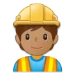 Samsungプラットフォームのconstruction worker: medium skin tone