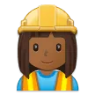 woman construction worker: medium-dark skin tone สำหรับแพลตฟอร์ม Samsung