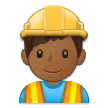 man construction worker: medium-dark skin tone pentru platforma Samsung