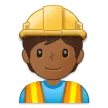 construction worker: medium-dark skin tone สำหรับแพลตฟอร์ม Samsung