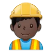 man construction worker: dark skin tone for Samsung platform