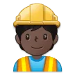 construction worker: dark skin tone สำหรับแพลตฟอร์ม Samsung