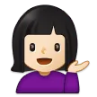 woman tipping hand: light skin tone for Samsung platform
