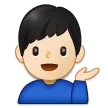 Samsung 플랫폼을 위한 man tipping hand: light skin tone