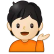 person tipping hand: light skin tone สำหรับแพลตฟอร์ม Samsung