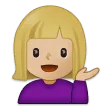 woman tipping hand: medium-light skin tone til Samsung platform