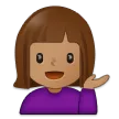woman tipping hand: medium skin tone สำหรับแพลตฟอร์ม Samsung