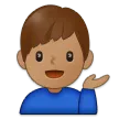 man tipping hand: medium skin tone til Samsung platform