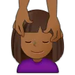 woman getting massage: medium-dark skin tone til Samsung platform