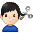 Samsung platformu için man getting haircut: light skin tone