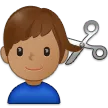 man getting haircut: medium skin tone لمنصة Samsung
