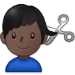 man getting haircut: dark skin tone per la piattaforma Samsung