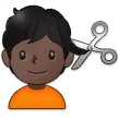 Samsung dla platformy person getting haircut: dark skin tone