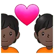 couple with heart: dark skin tone untuk platform Samsung