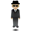person in suit levitating: medium-light skin tone untuk platform Samsung