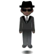 person in suit levitating: dark skin tone pentru platforma Samsung