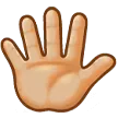 hand with fingers splayed: medium-light skin tone per la piattaforma Samsung