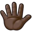 hand with fingers splayed: dark skin tone für Samsung Plattform