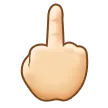 middle finger: light skin tone per la piattaforma Samsung