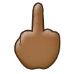 Samsung 플랫폼을 위한 middle finger: medium-dark skin tone