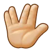 vulcan salute: medium-light skin tone لمنصة Samsung