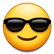 smiling face with sunglasses for Samsung platform