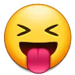 Samsung प्लेटफ़ॉर्म के लिए squinting face with tongue