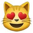smiling cat with heart-eyes for Samsung platform