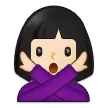 woman gesturing NO: light skin tone for Samsung platform